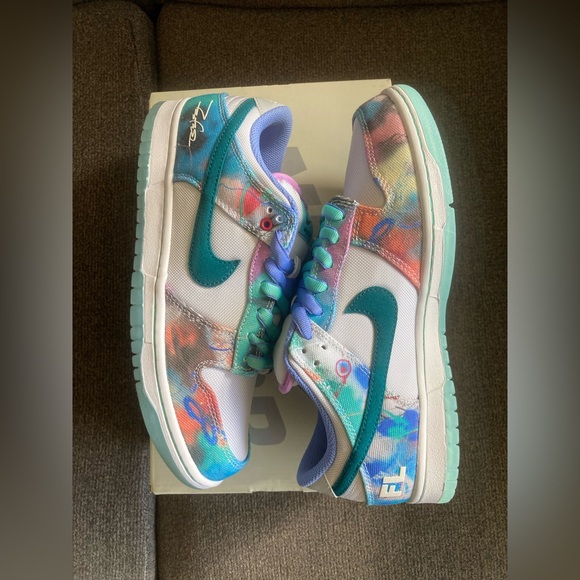 Nike Dunk SB Low Futura Laboratories Bleached Aqua Sneakers Size 8 *BRAND NEW - Picture 4 of 8